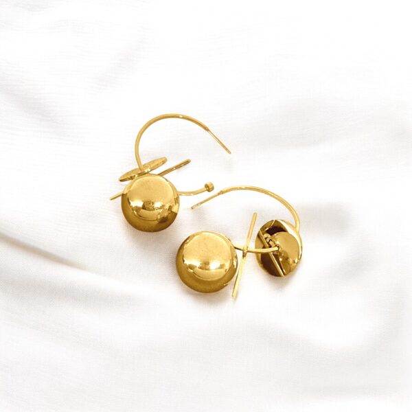 Creole Golden Pearl Under-Ear Earrings